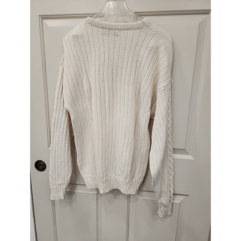 Vintage Cream Fisherman Jantzen Cable Knit Sweater Sportswear - Picture 6 of 6